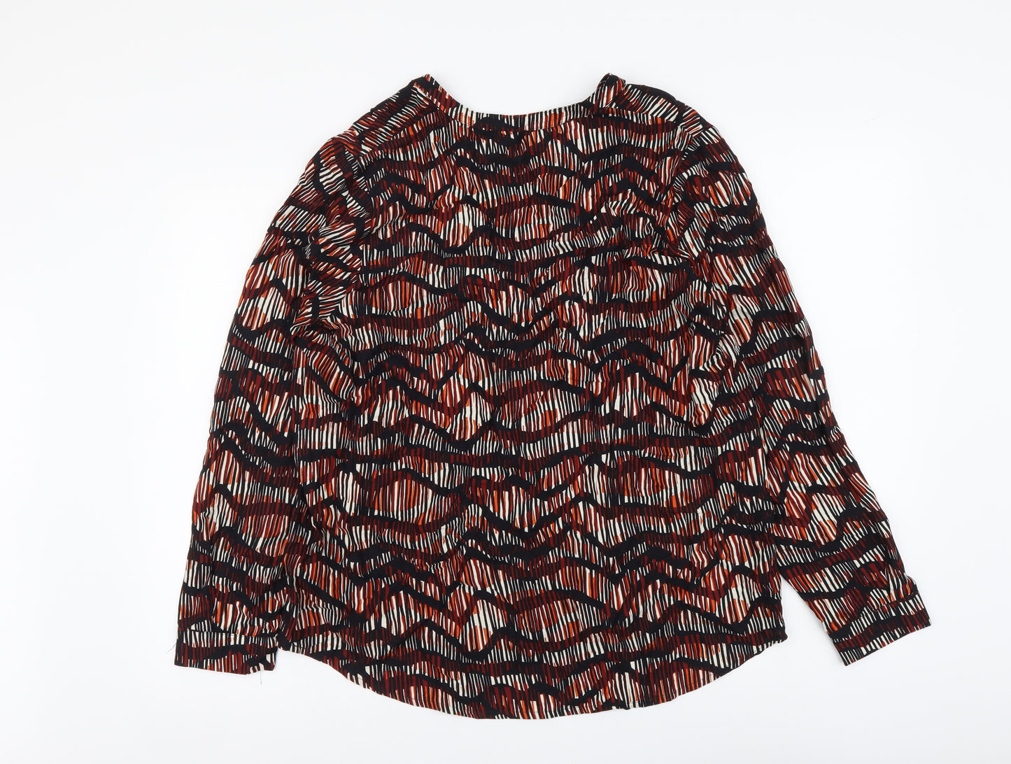 Papaya Womens Multicoloured Geometric Viscose Basic Blouse Size 14 V-Neck