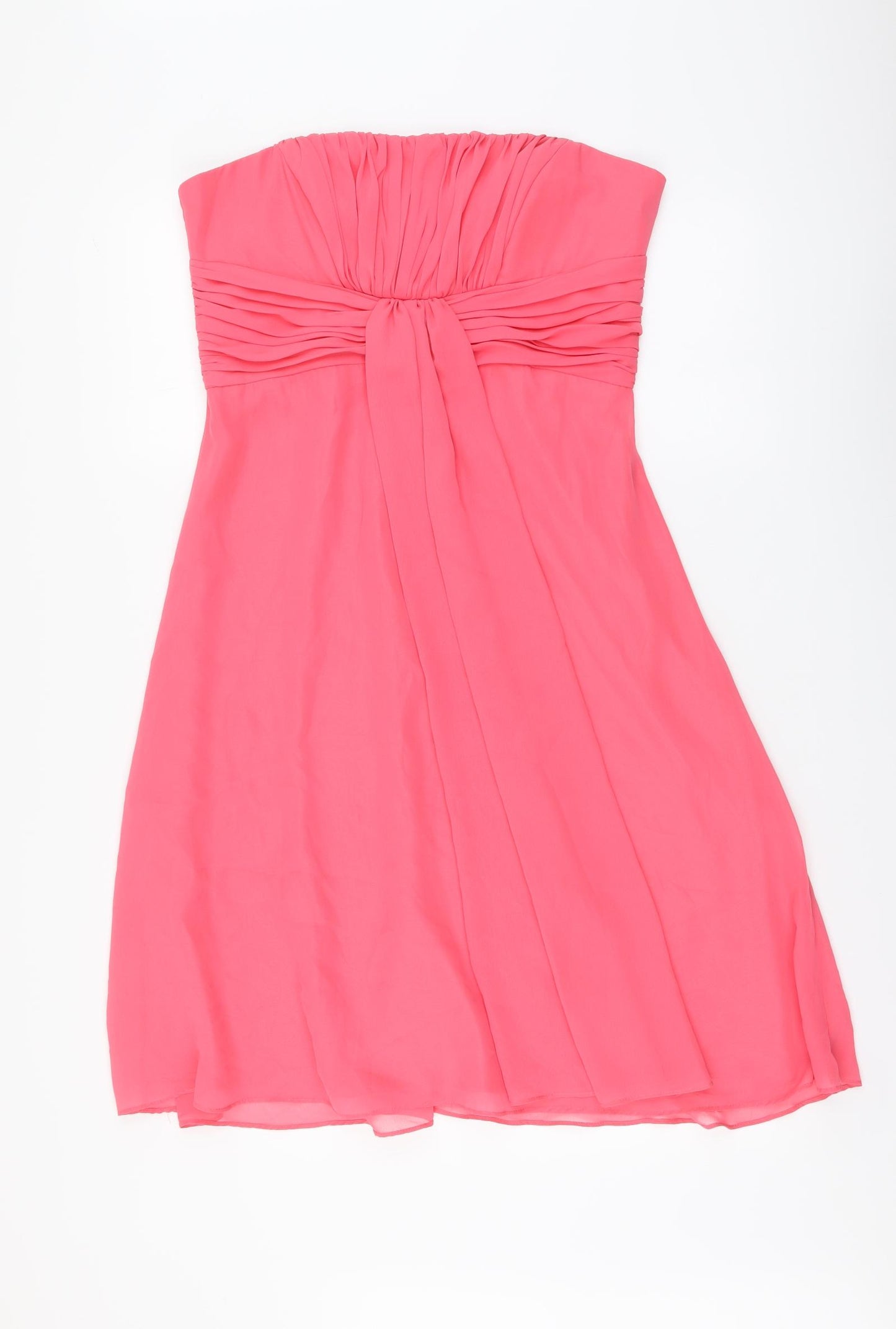 Ariella Womens Pink Polyester A-Line Size 14 Off the Shoulder Zip