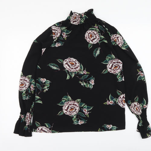 AX Paris Womens Black Floral Polyester Basic Blouse Size 8 Halter