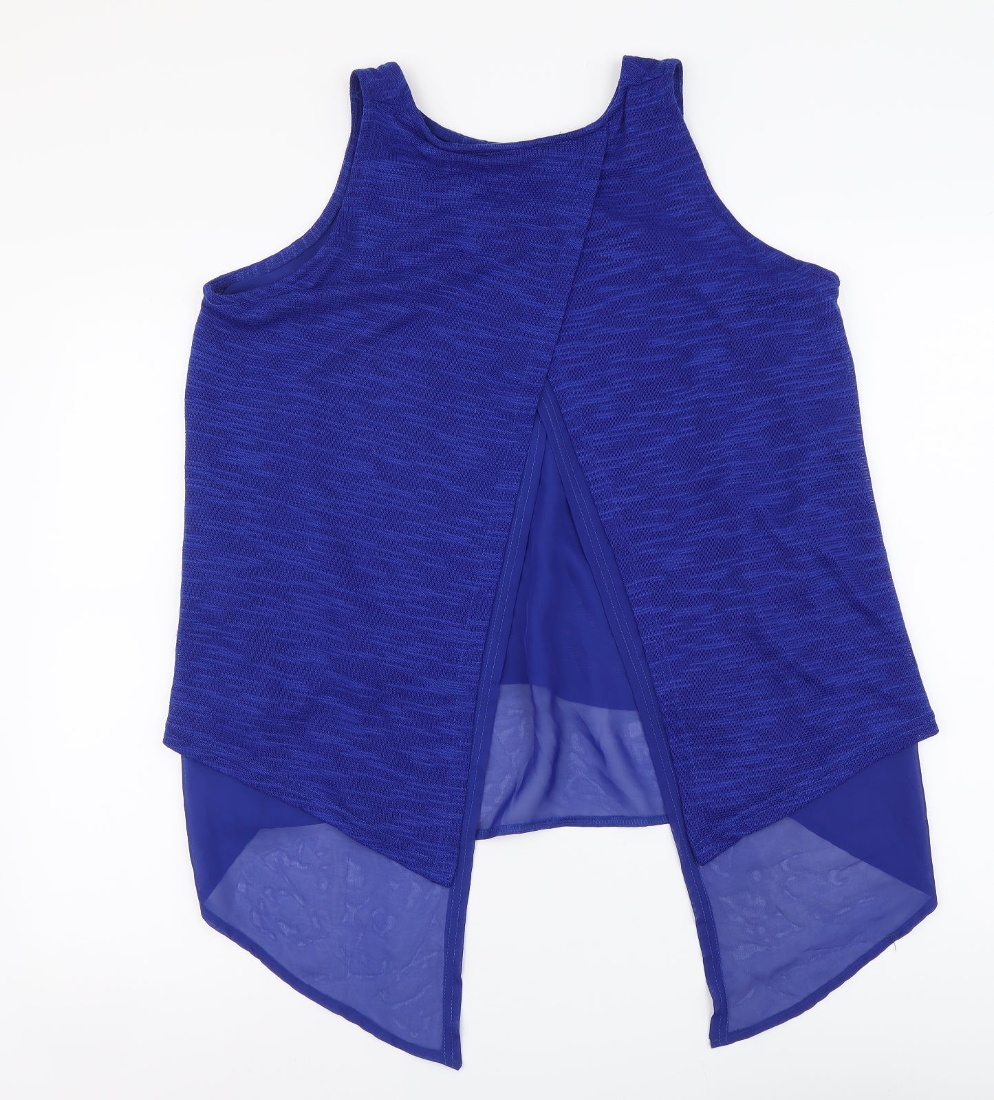 Peacocks Womens Blue Polyester Basic Blouse Size 14 Round Neck