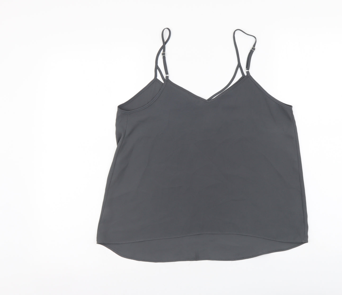 River Island Womens Grey Polyester Camisole Tank Size 10 V-Neck