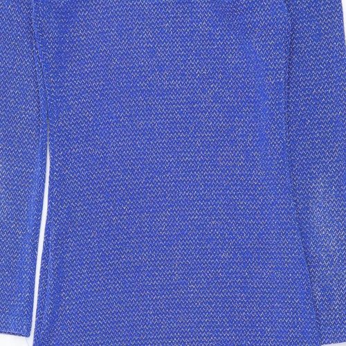 Atmosphere Womens Blue Nylon Bodycon Size 10 Round Neck Pullover