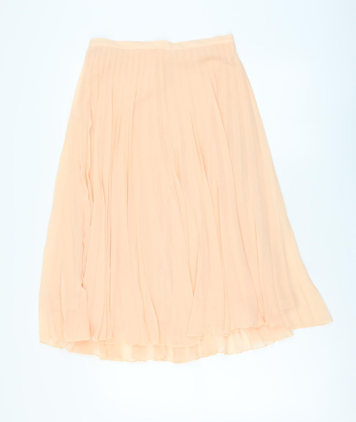 New Look Womens Pink Polyester Pleated Skirt Size 10 Zip