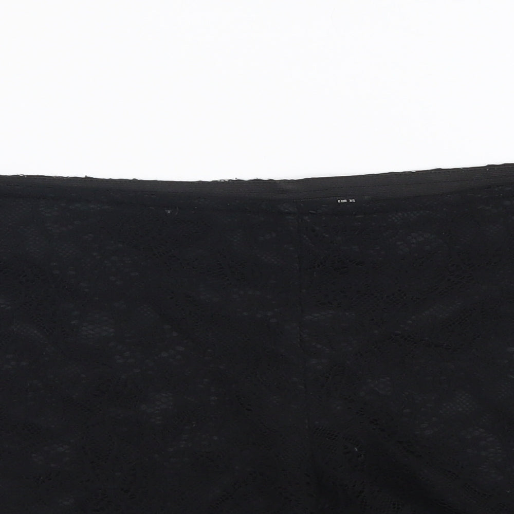 Zara Womens Black Polyester Hot Pants Shorts Size XS L3 in Regular Zip