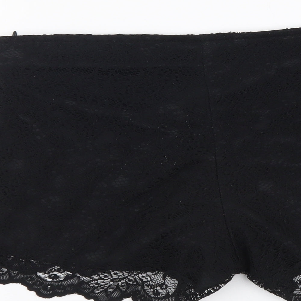 Zara Womens Black Polyester Hot Pants Shorts Size XS L3 in Regular Zip
