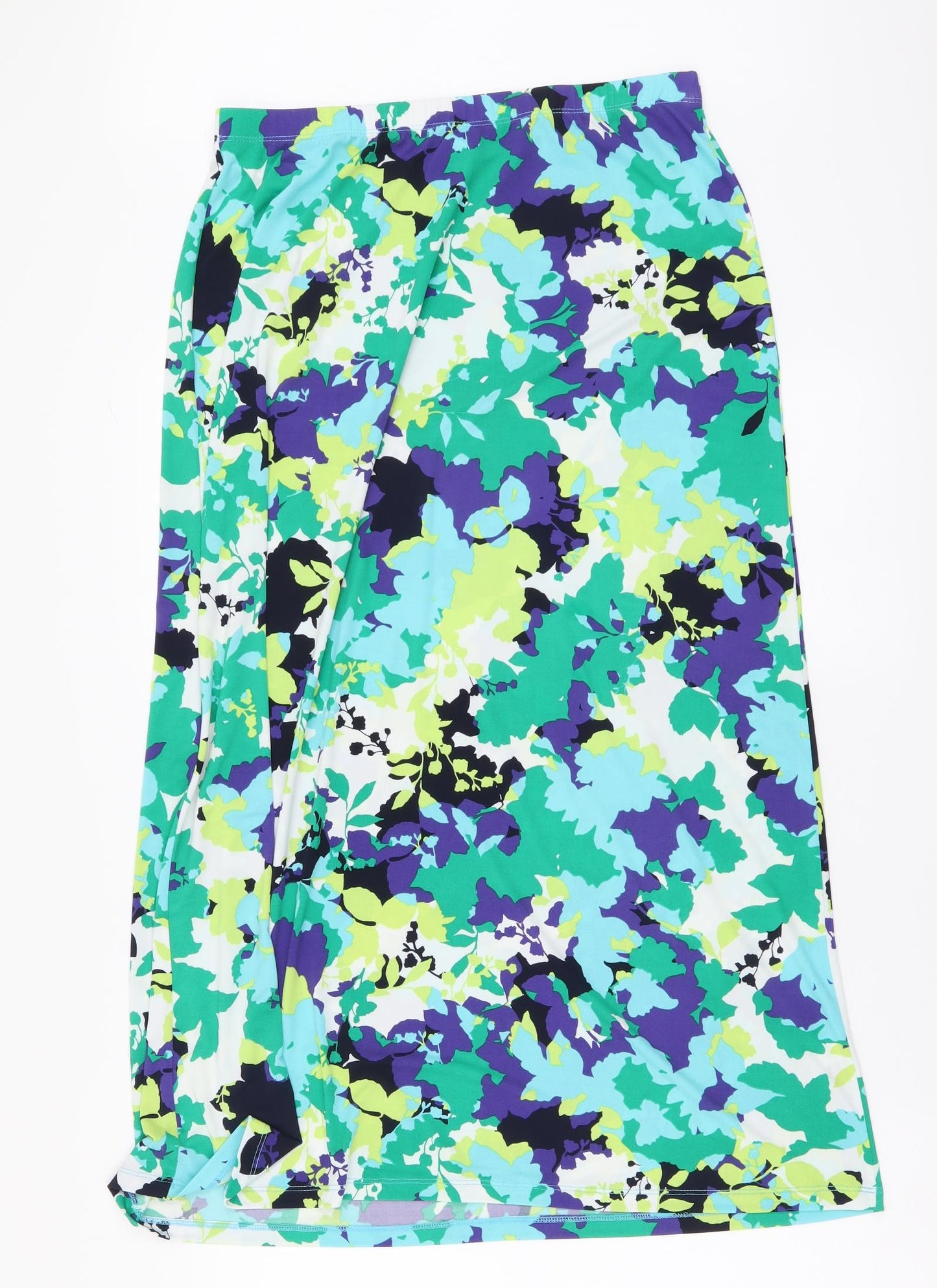 Kim & Co. Womens Multicoloured Geometric Polyester A-Line Skirt Size 14 Drawstring