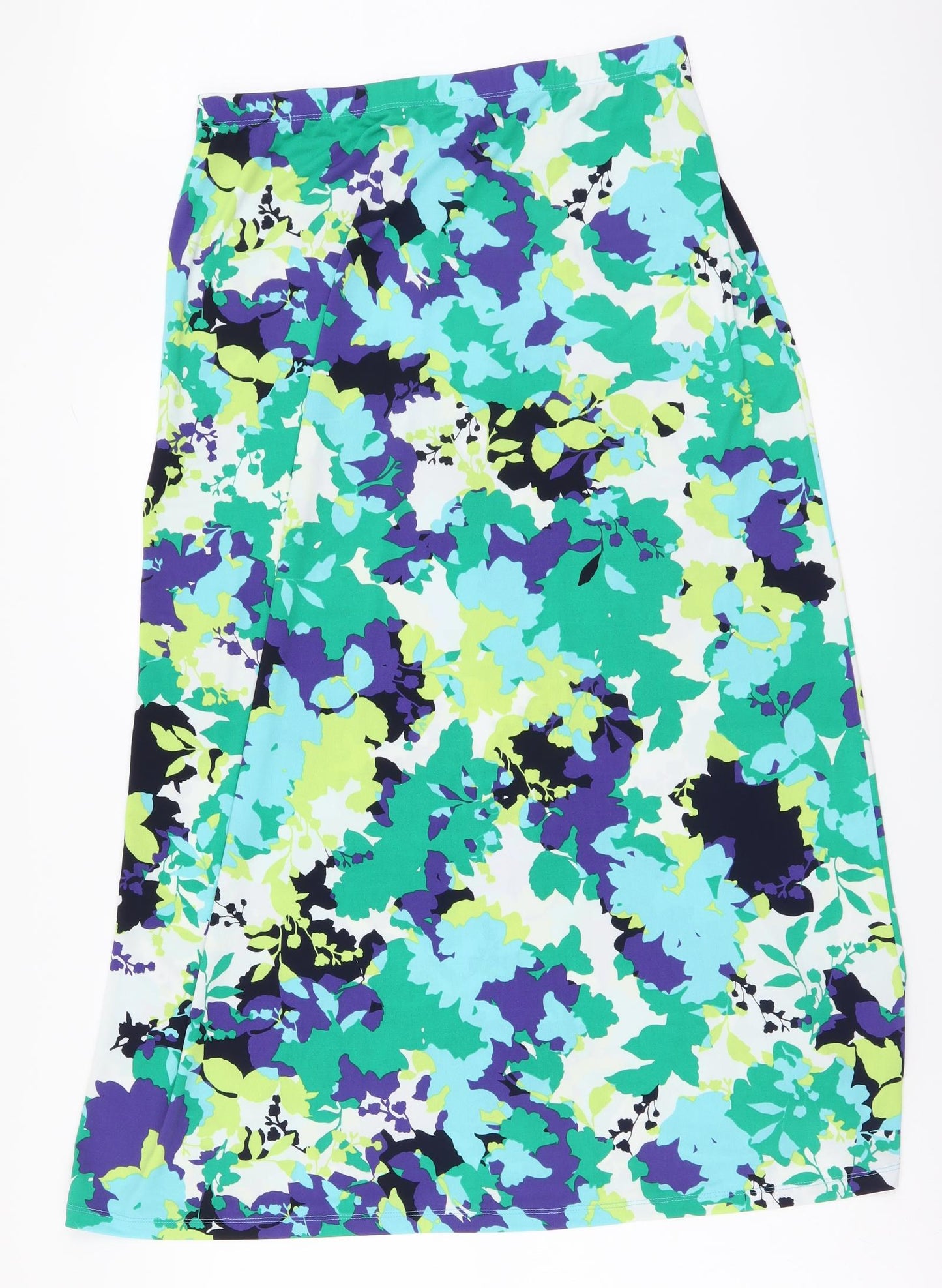 Kim & Co. Womens Multicoloured Geometric Polyester A-Line Skirt Size 14 Drawstring