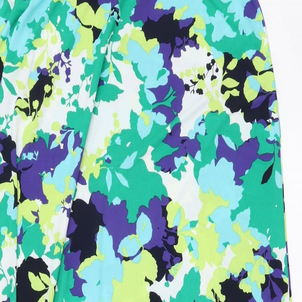 Kim & Co. Womens Multicoloured Geometric Polyester A-Line Skirt Size 14 Drawstring