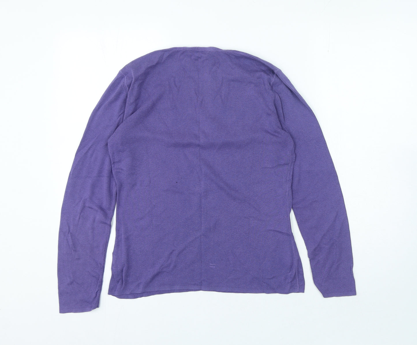 Repeat Womens Purple V-Neck Cotton Pullover Jumper Size 12