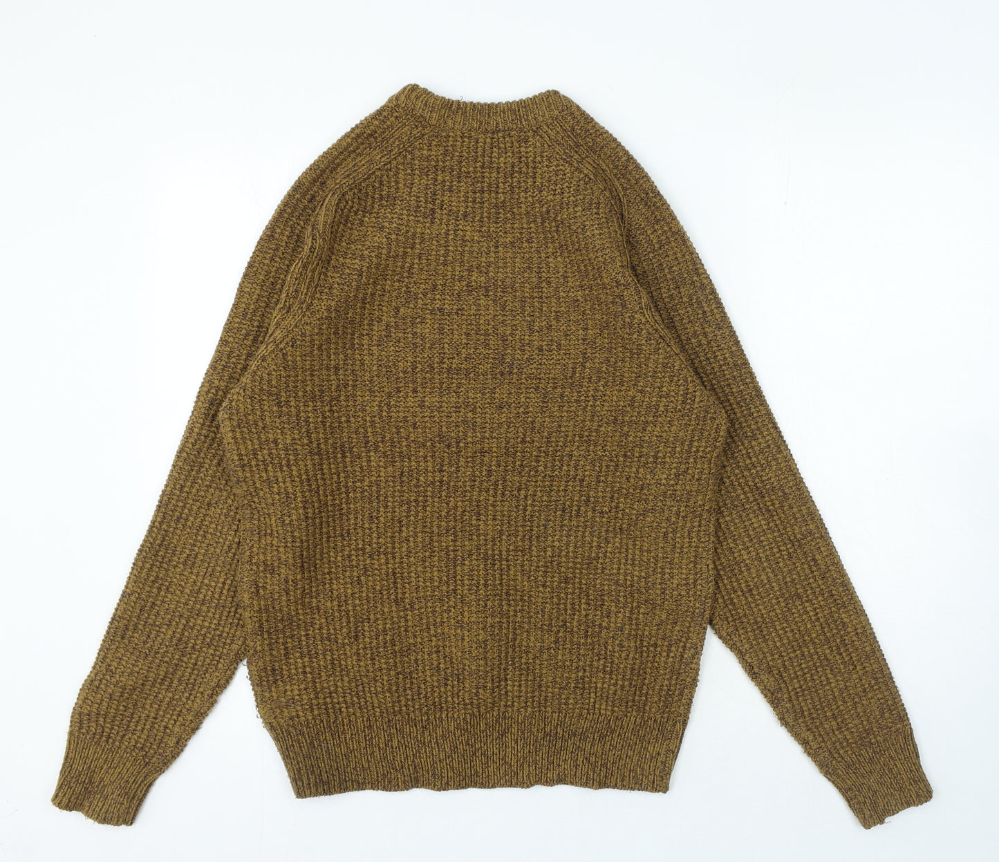 F&F Mens Yellow Crew Neck Acrylic Pullover Jumper Size S