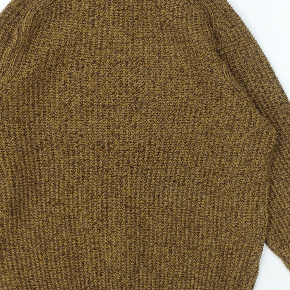F&F Mens Yellow Crew Neck Acrylic Pullover Jumper Size S