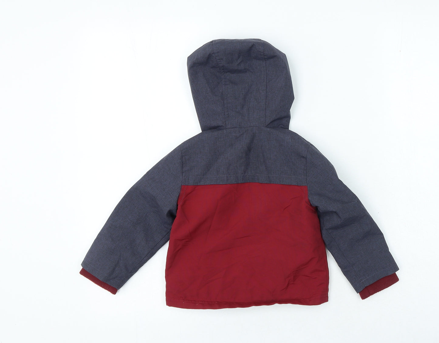 McKenzie Boys Red Colourblock Overcoat Coat Size 12-18 Months Zip