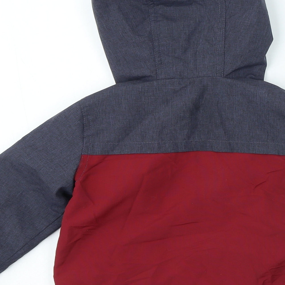 McKenzie Boys Red Colourblock Overcoat Coat Size 12-18 Months Zip