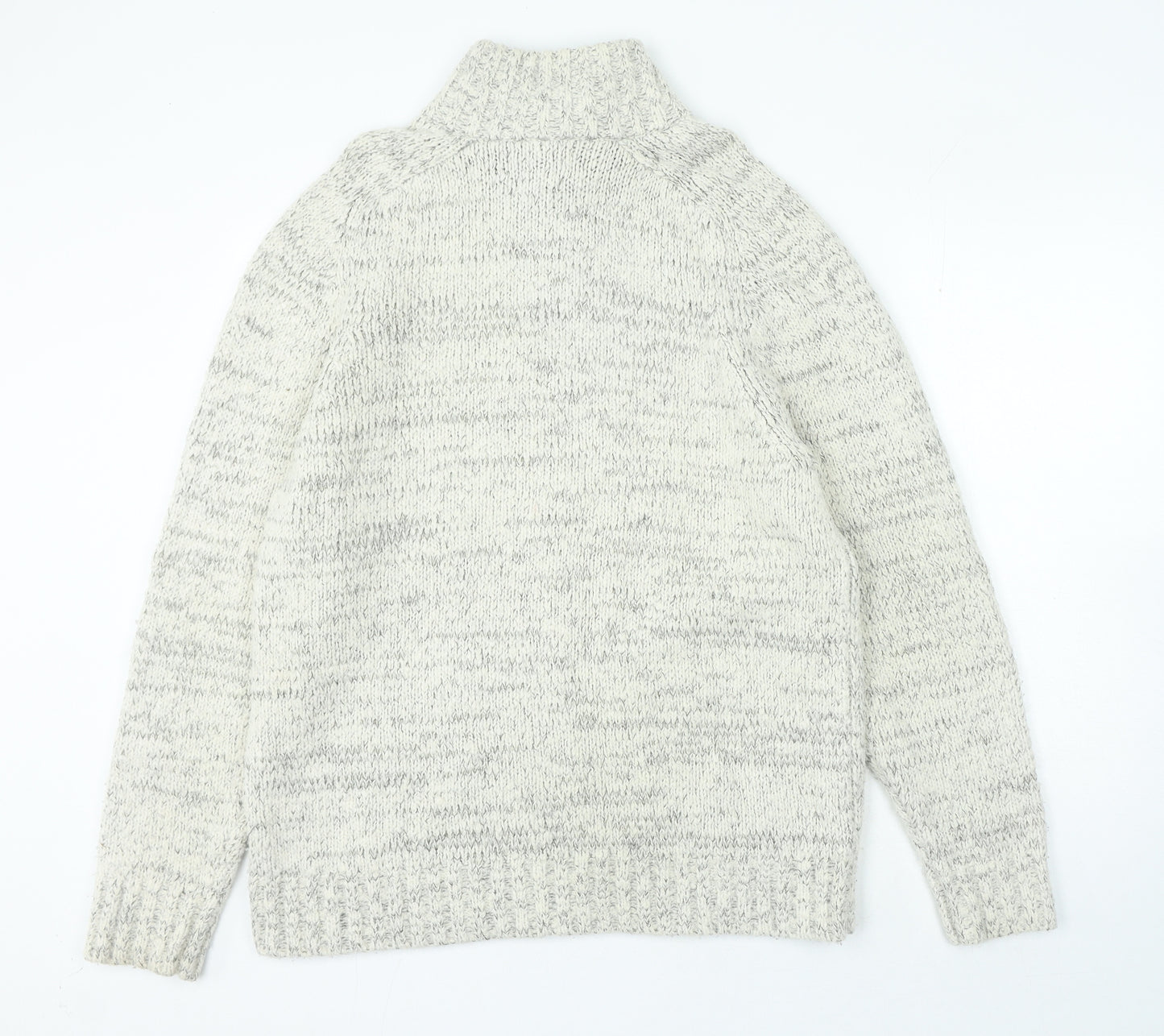 TU Mens Beige High Neck Acrylic Pullover Jumper Size L