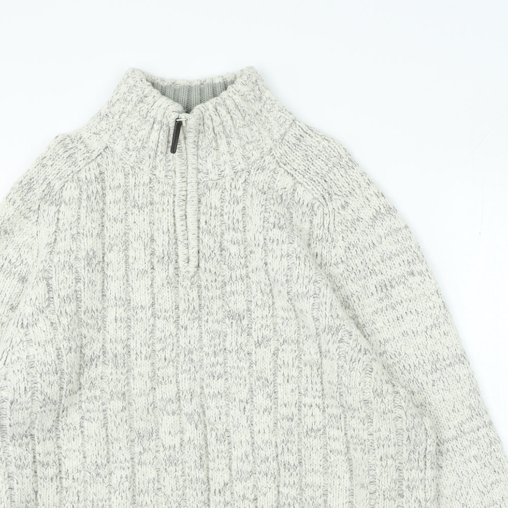 TU Mens Beige High Neck Acrylic Pullover Jumper Size L