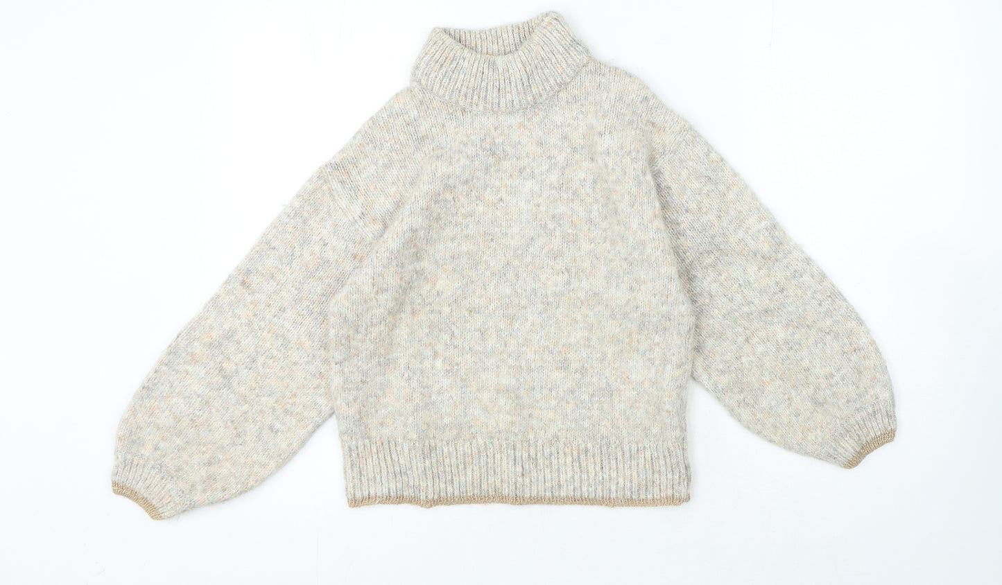 Dorothy Perkins Womens Beige High Neck Acrylic Pullover Jumper Size 10