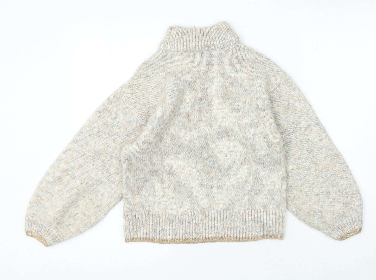 Dorothy Perkins Womens Beige High Neck Acrylic Pullover Jumper Size 10