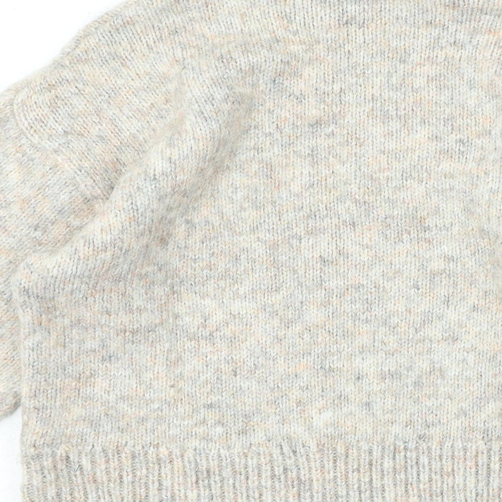Dorothy Perkins Womens Beige High Neck Acrylic Pullover Jumper Size 10