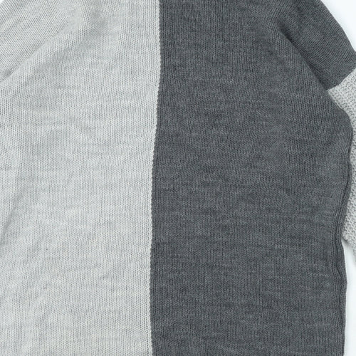 PRETTYLITTLETHING Womens Grey Roll Neck Acrylic Pullover Jumper Size S