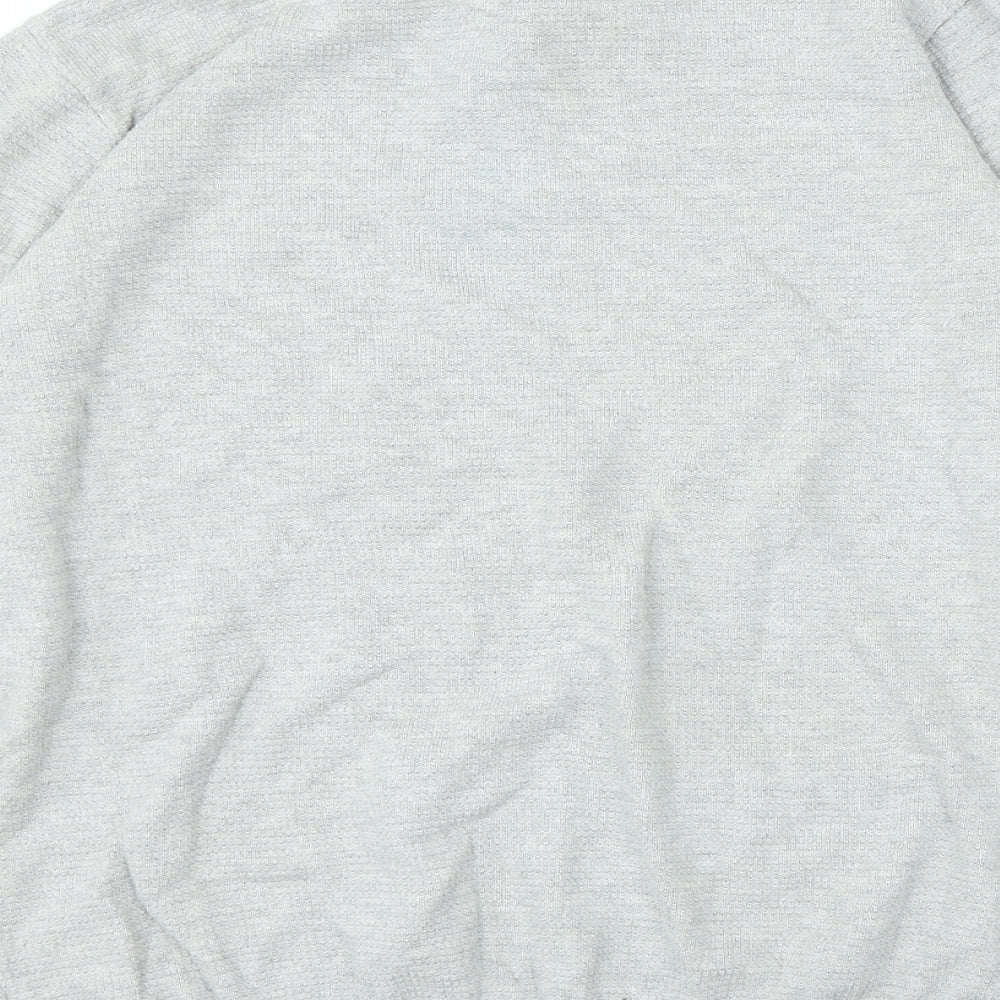NEXT Mens Grey 100% Cotton Polo Size L Collared Button