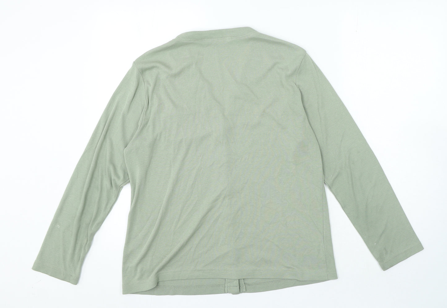 Emreco Womens Green V-Neck Polyester Cardigan Jumper Size 18