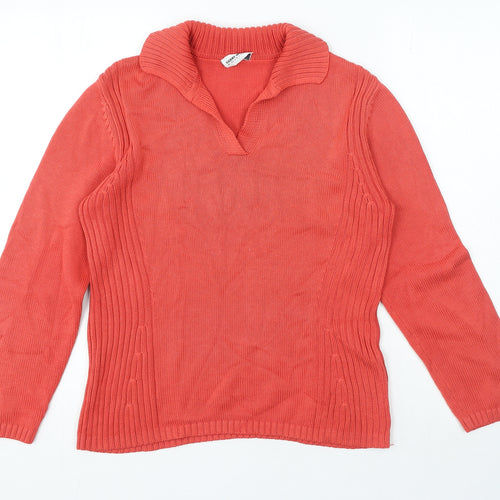 Gerry Weber Womens Pink Collared Polyacrylate Fibre Pullover Jumper Size M