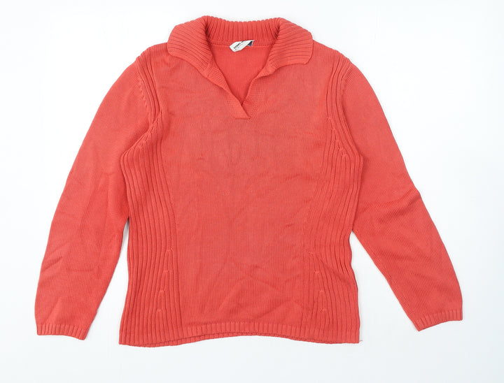 Gerry Weber Womens Pink Collared Polyacrylate Fibre Pullover Jumper Size M