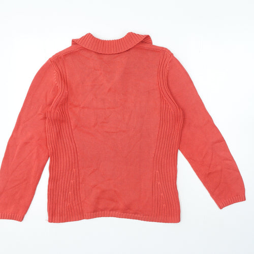 Gerry Weber Womens Pink Collared Polyacrylate Fibre Pullover Jumper Size M