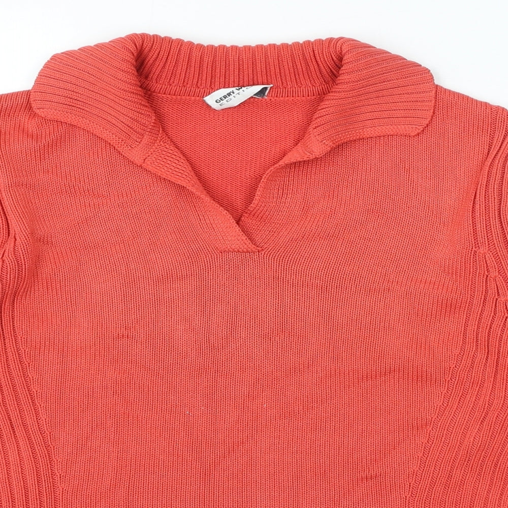 Gerry Weber Womens Pink Collared Polyacrylate Fibre Pullover Jumper Size M