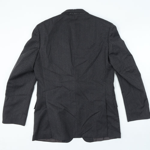 St Micheal Mens Grey Striped Wool Jacket Suit Jacket Size 36