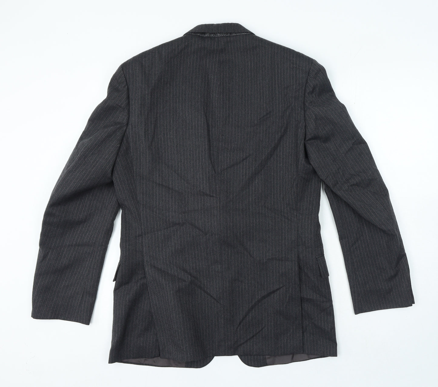 St Micheal Mens Grey Striped Wool Jacket Suit Jacket Size 36