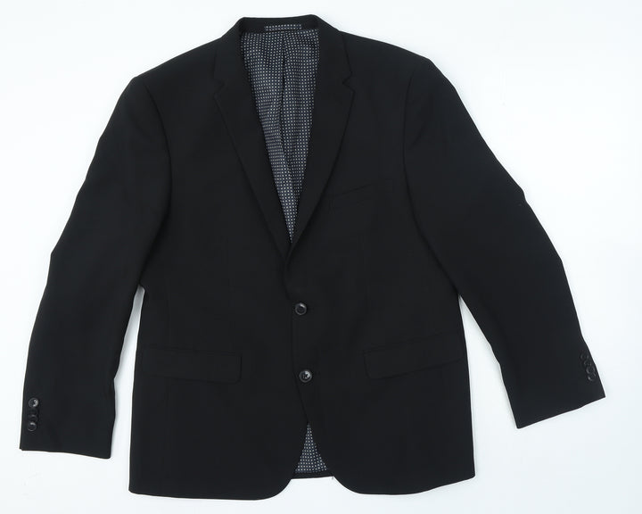 Taylor & Wright Mens Black Polyester Jacket Blazer Size 42 - Tailored Fit