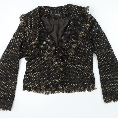 Principles Womens Brown Jacket Size 12 Hook & Eye