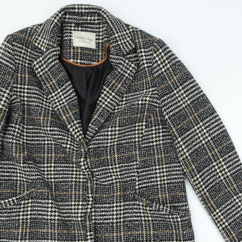 George Womens Multicoloured Check Jacket Coat Size 14 Snap