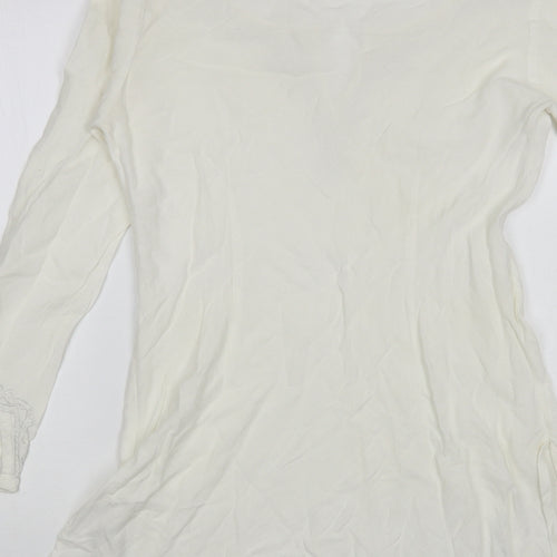 New Look Womens Ivory Viscose Tunic Blouse Size 10 V-Neck