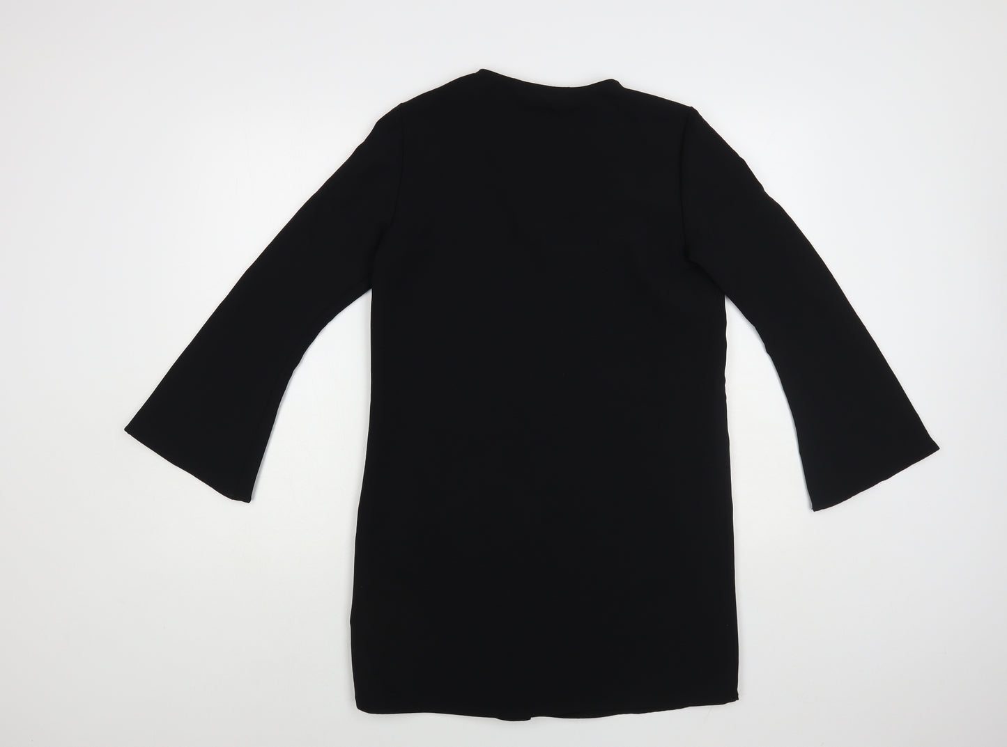 Zara Womens Black Polyester Shift Size XS V-Neck Pullover