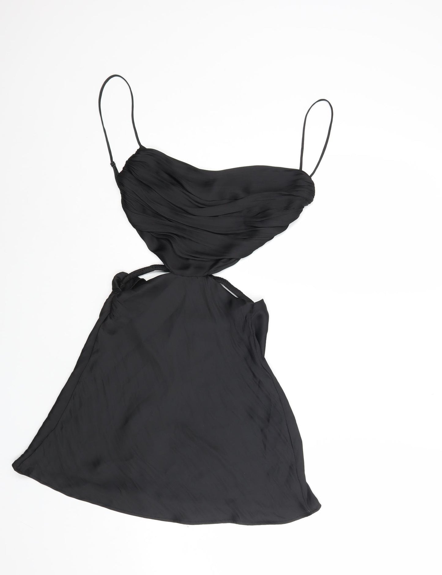 Zara Womens Black Polyester Mini Size XS Cowl Neck Pullover - Open Back