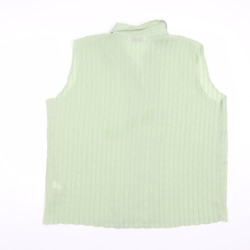 Bonmarché Womens Green Polyester Basic Button-Up Size L Collared - Textured