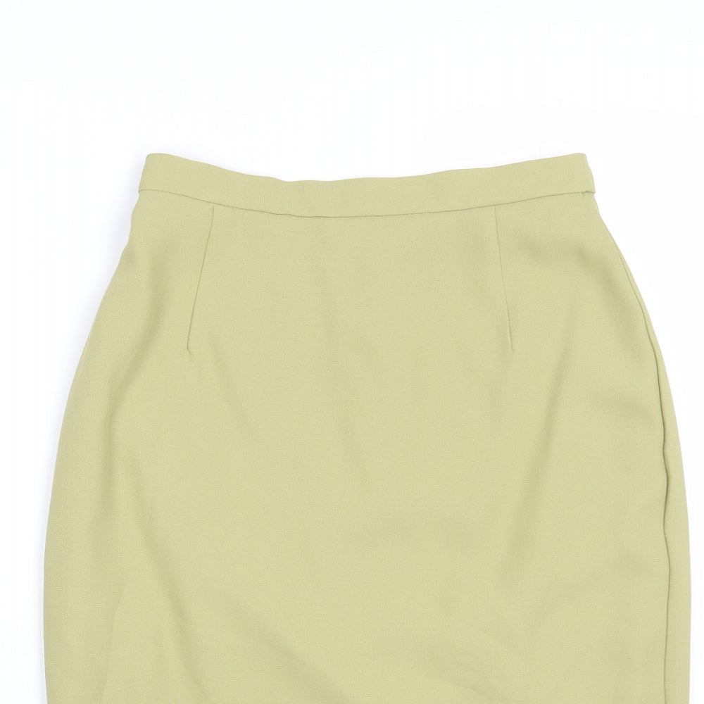 Wallis Womens Beige Polyester Straight & Pencil Skirt Size 8 Button