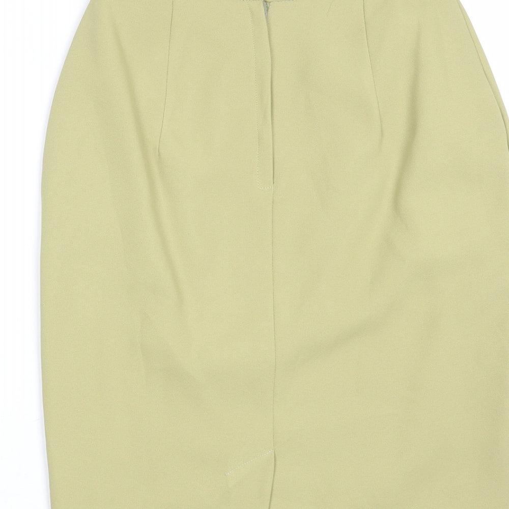 Wallis Womens Beige Polyester Straight & Pencil Skirt Size 8 Button