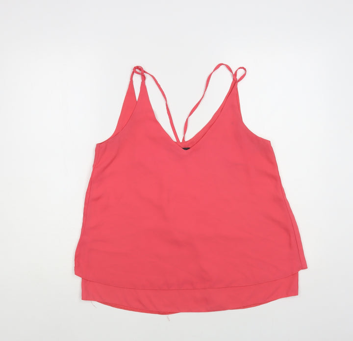 Etam Womens Pink Polyester Camisole Blouse Size 10 V-Neck - Layered