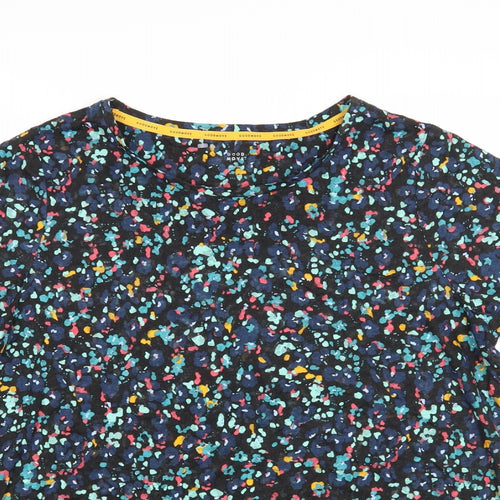 Marks and Spencer Womens Multicoloured Geometric Polyester Basic T-Shirt Size 18 Round Neck