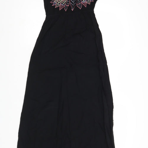 Sugarhill Boutique Womens Black Viscose Maxi Size M Scoop Neck Pullover - Open Back