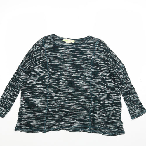 String at stars Womens Green Round Neck Viscose Pullover Jumper Size XS