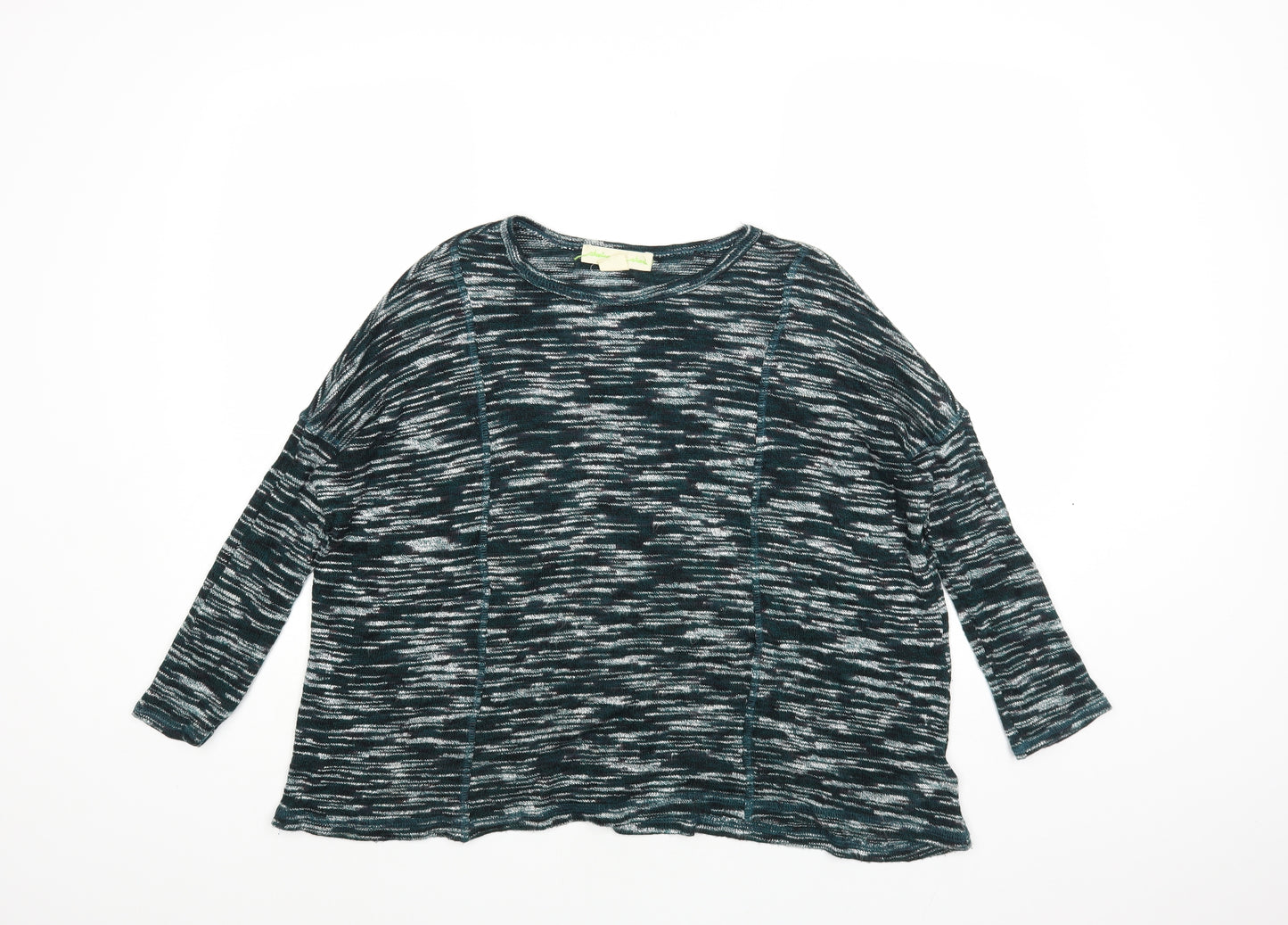 String at stars Womens Green Round Neck Viscose Pullover Jumper Size XS