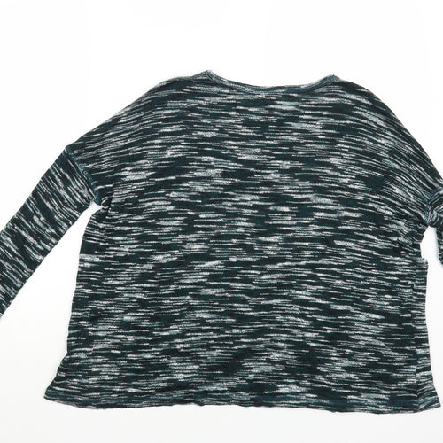 String at stars Womens Green Round Neck Viscose Pullover Jumper Size XS