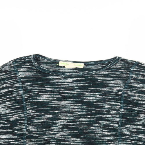 String at stars Womens Green Round Neck Viscose Pullover Jumper Size XS