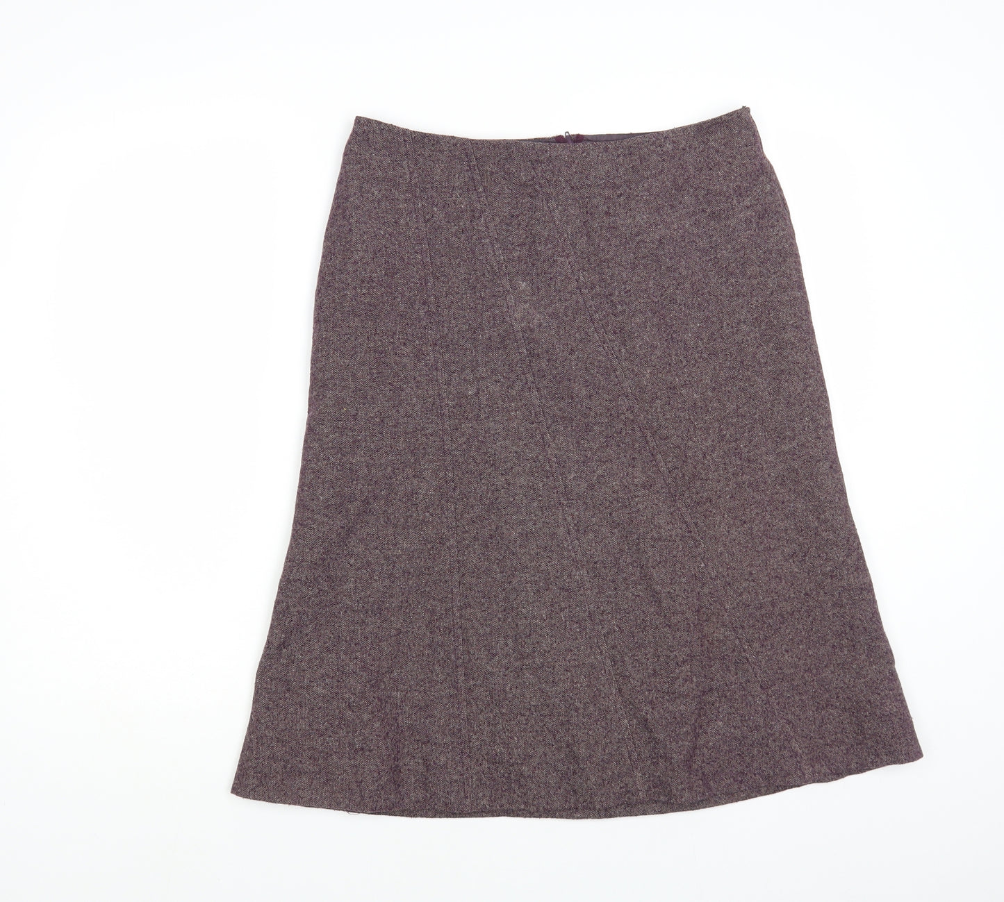 Bay Womens Purple Acrylic A-Line Skirt Size 12 Zip