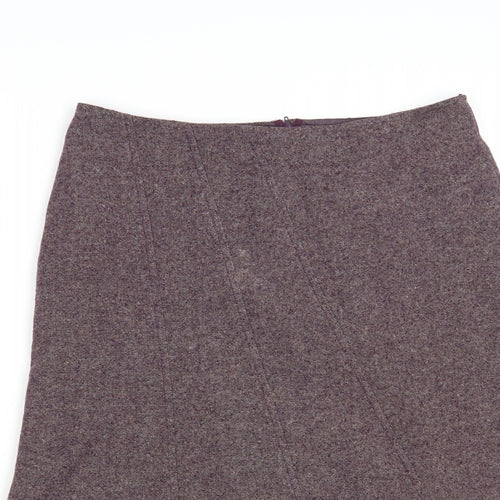 Bay Womens Purple Acrylic A-Line Skirt Size 12 Zip