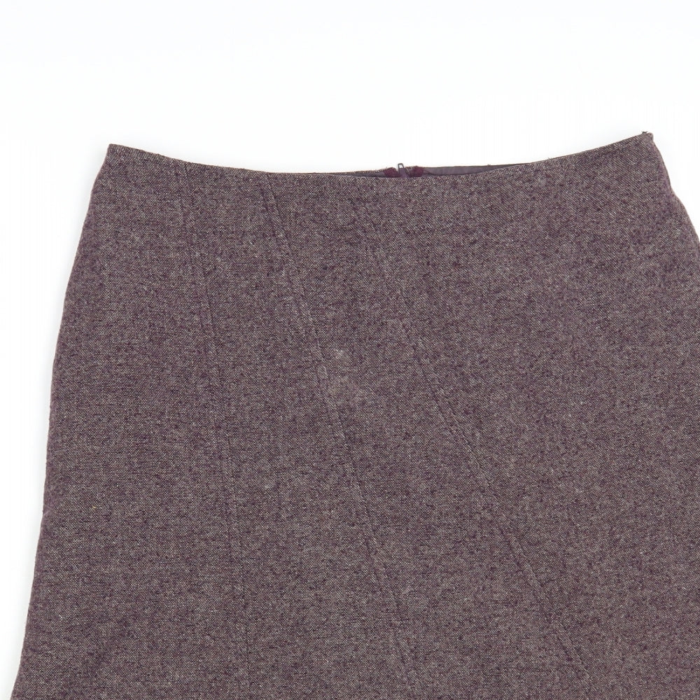 Bay Womens Purple Acrylic A-Line Skirt Size 12 Zip